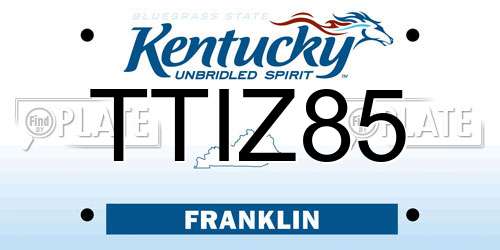 TTIZ85 Kentucky License Plate