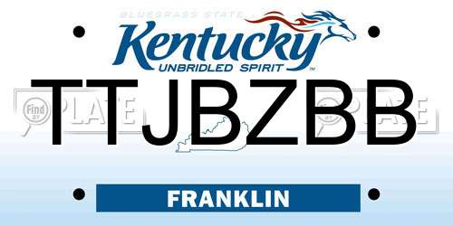 TTJBZBB Kentucky License Plate