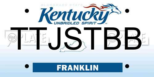 TTJSTBB Kentucky License Plate