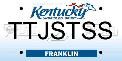 TTJSTSS Kentucky License Plate