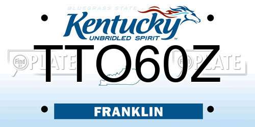 TTO60Z Kentucky License Plate