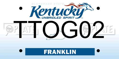 TTOG02 Kentucky License Plate
