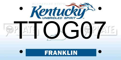 TTOG07 Kentucky License Plate