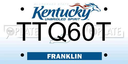 TTQ60T Kentucky License Plate