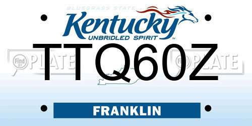 TTQ60Z Kentucky License Plate