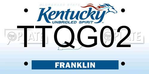 TTQG02 Kentucky License Plate