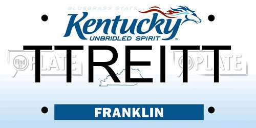 TTREITT Kentucky License Plate