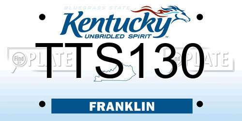 TTS130 Kentucky License Plate