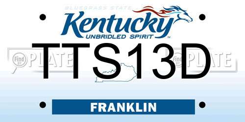 TTS13D Kentucky License Plate