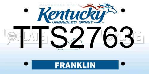 TTS2763 Kentucky License Plate