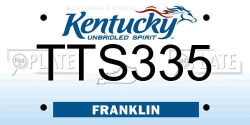 TTS335 Kentucky License Plate