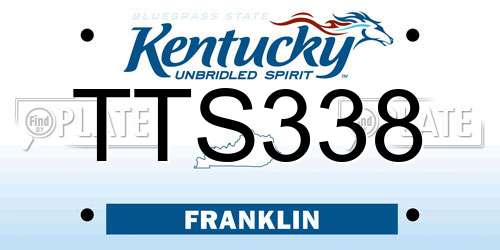TTS338 Kentucky License Plate