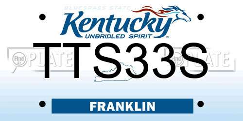 TTS33S Kentucky License Plate