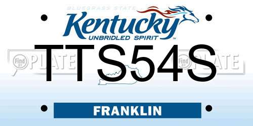 TTS54S Kentucky License Plate