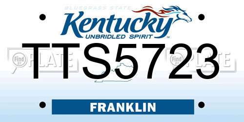 TTS5723 Kentucky License Plate