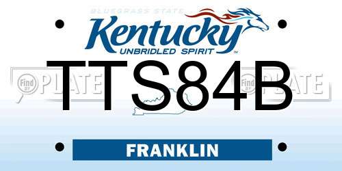 TTS84B Kentucky License Plate