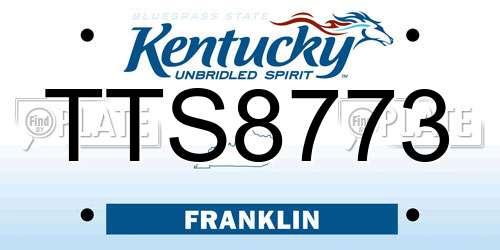 TTS8773 Kentucky License Plate