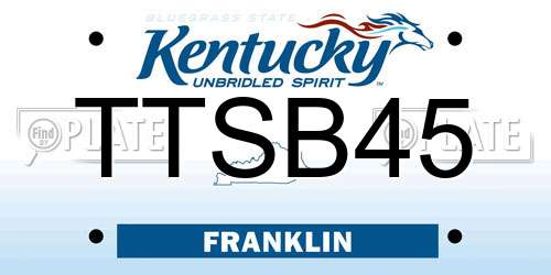 TTSB45 Kentucky License Plate