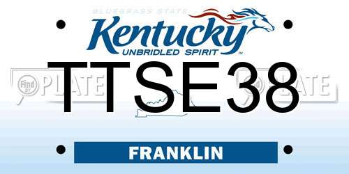 TTSE38 Kentucky License Plate