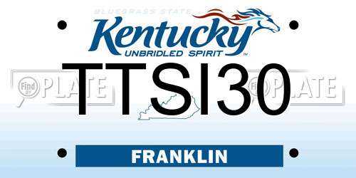 TTSI30 Kentucky License Plate