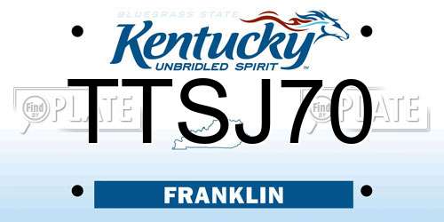 TTSJ70 Kentucky License Plate