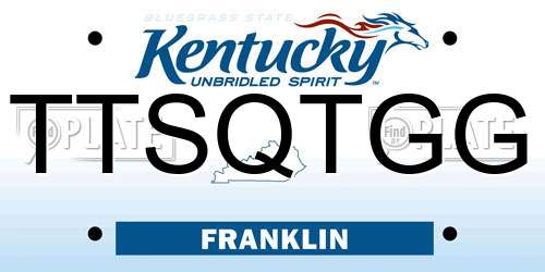 TTSQTGG Kentucky License Plate