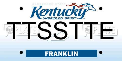 TTSSTTE Kentucky License Plate