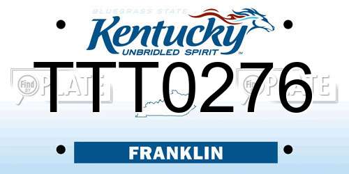 TTT0276 Kentucky License Plate
