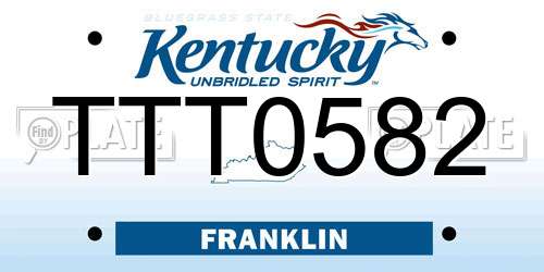 TTT0582 Kentucky License Plate