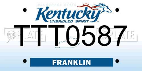 TTT0587 Kentucky License Plate