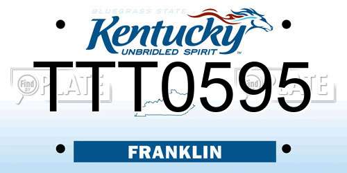 TTT0595 Kentucky License Plate