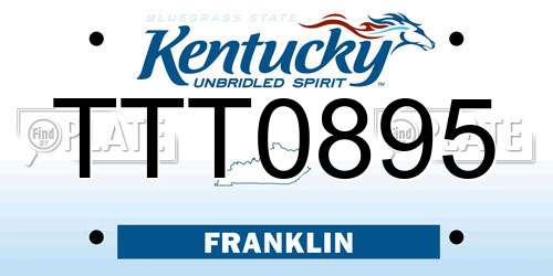 TTT0895 Kentucky License Plate