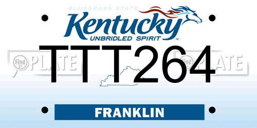 TTT264 Kentucky License Plate