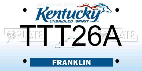 TTT26A Kentucky License Plate