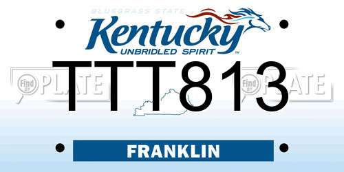 TTT813 Kentucky License Plate