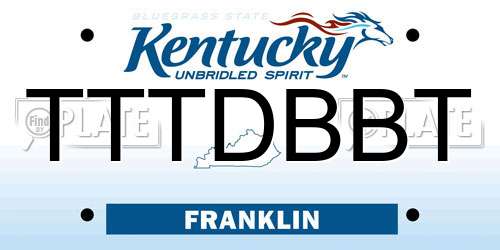 TTTDBBT Kentucky License Plate