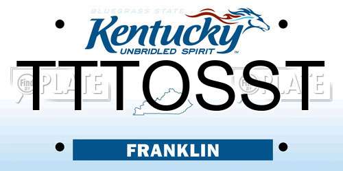 TTTOSST Kentucky License Plate