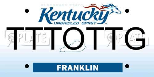 TTTOTTG Kentucky License Plate