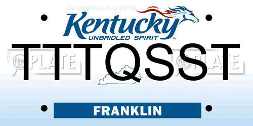 TTTQSST Kentucky License Plate