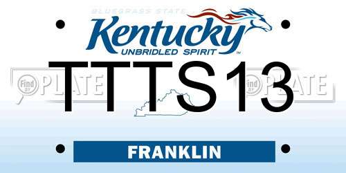 TTTS13 Kentucky License Plate