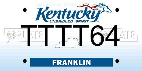 TTTT64 Kentucky License Plate