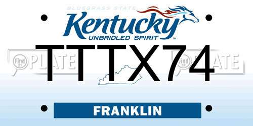 TTTX74 Kentucky License Plate