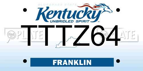 TTTZ64 Kentucky License Plate