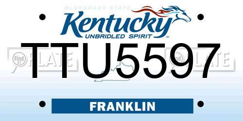 TTU5597 Kentucky License Plate