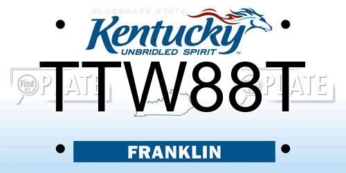TTW88T Kentucky License Plate