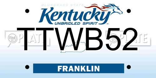 TTWB52 Kentucky License Plate