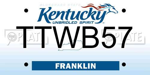 TTWB57 Kentucky License Plate