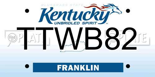 TTWB82 Kentucky License Plate