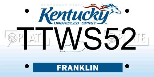 TTWS52 Kentucky License Plate