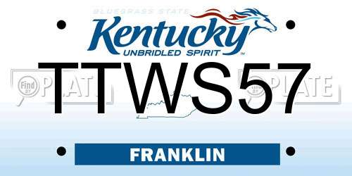 TTWS57 Kentucky License Plate